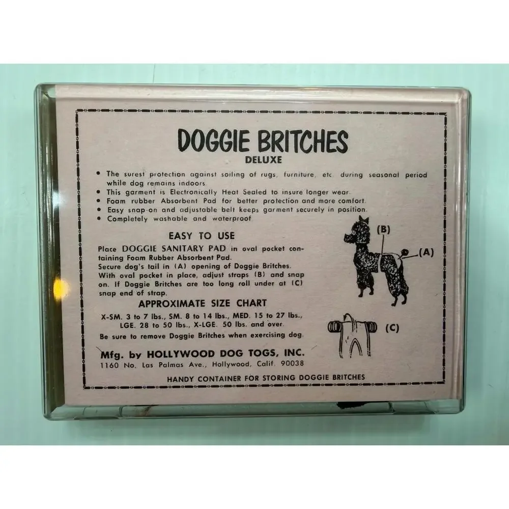 Vintage Anne Ardmore’s Doggie Britches Modern Sanitary Garment Black Small 1950s